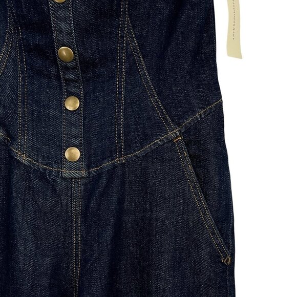 NWT Anthropologie Pilcro Strapless Denim Corset Jumpsuit Indigo Blue US Size 6 - Picture 3 of 10